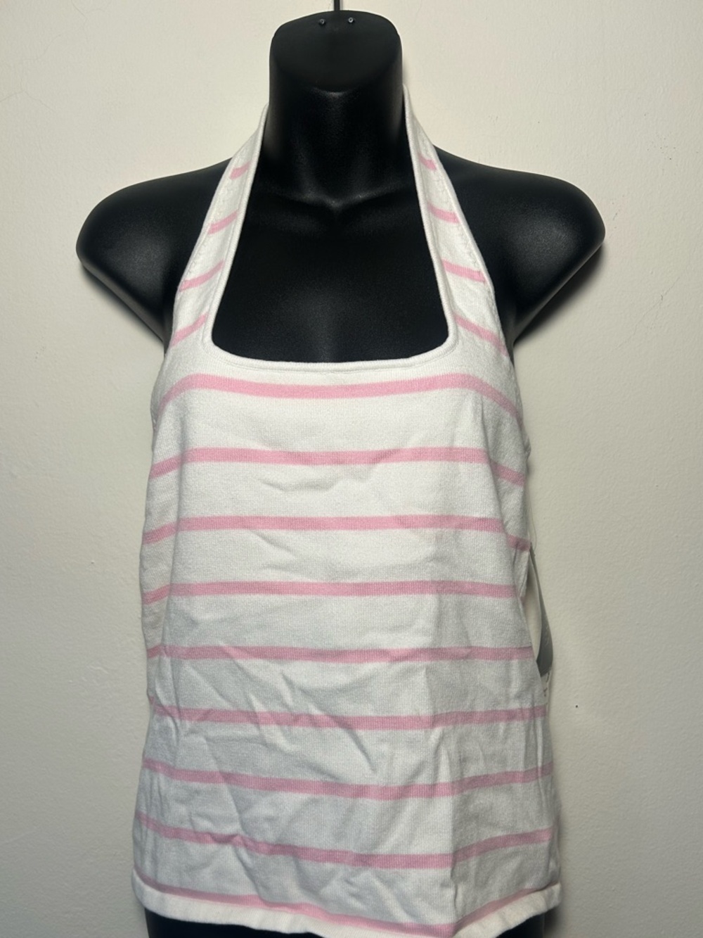 Ralph Lauren White & Light Pink Striped Halter Camisole